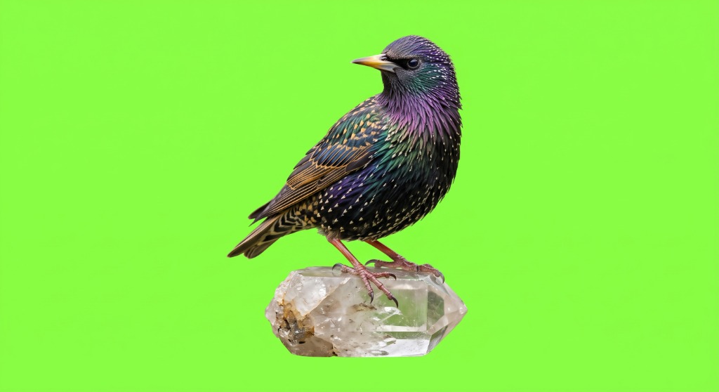 Starling on Quartz Crystal Matrix
