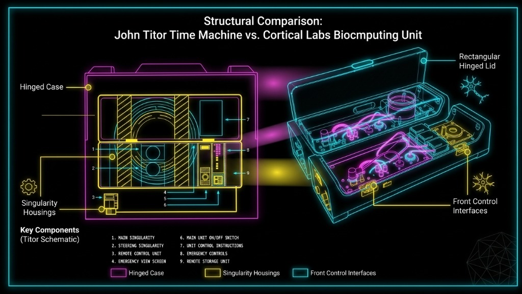Structural Comparison: John Titor C204 Time Machine vs. Cortical Labs Biocomputing Unit